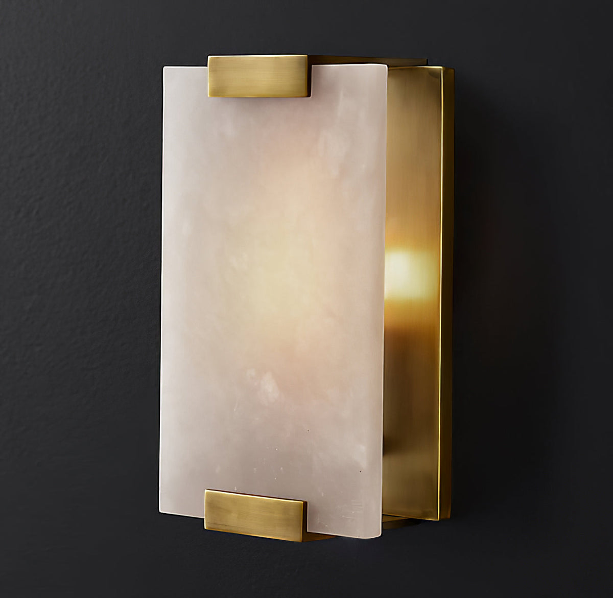 Velen-vägglampa med alabasterpanel och glöd