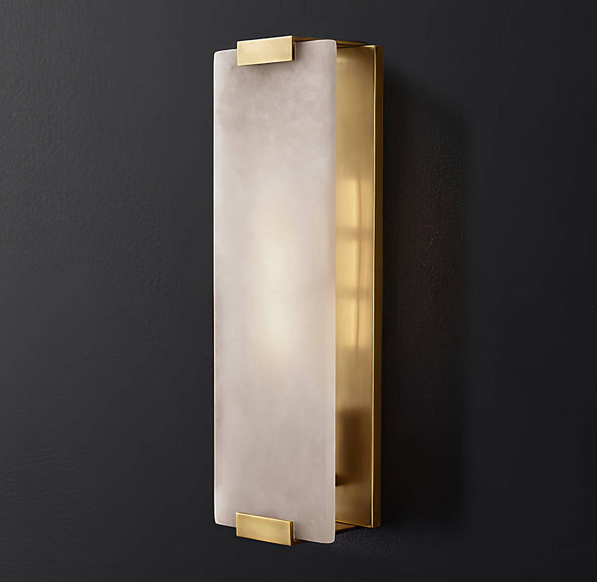 Velen-vägglampa med alabasterpanel och glöd