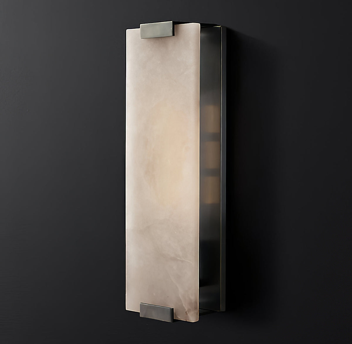 Velen-vägglampa med alabasterpanel och glöd