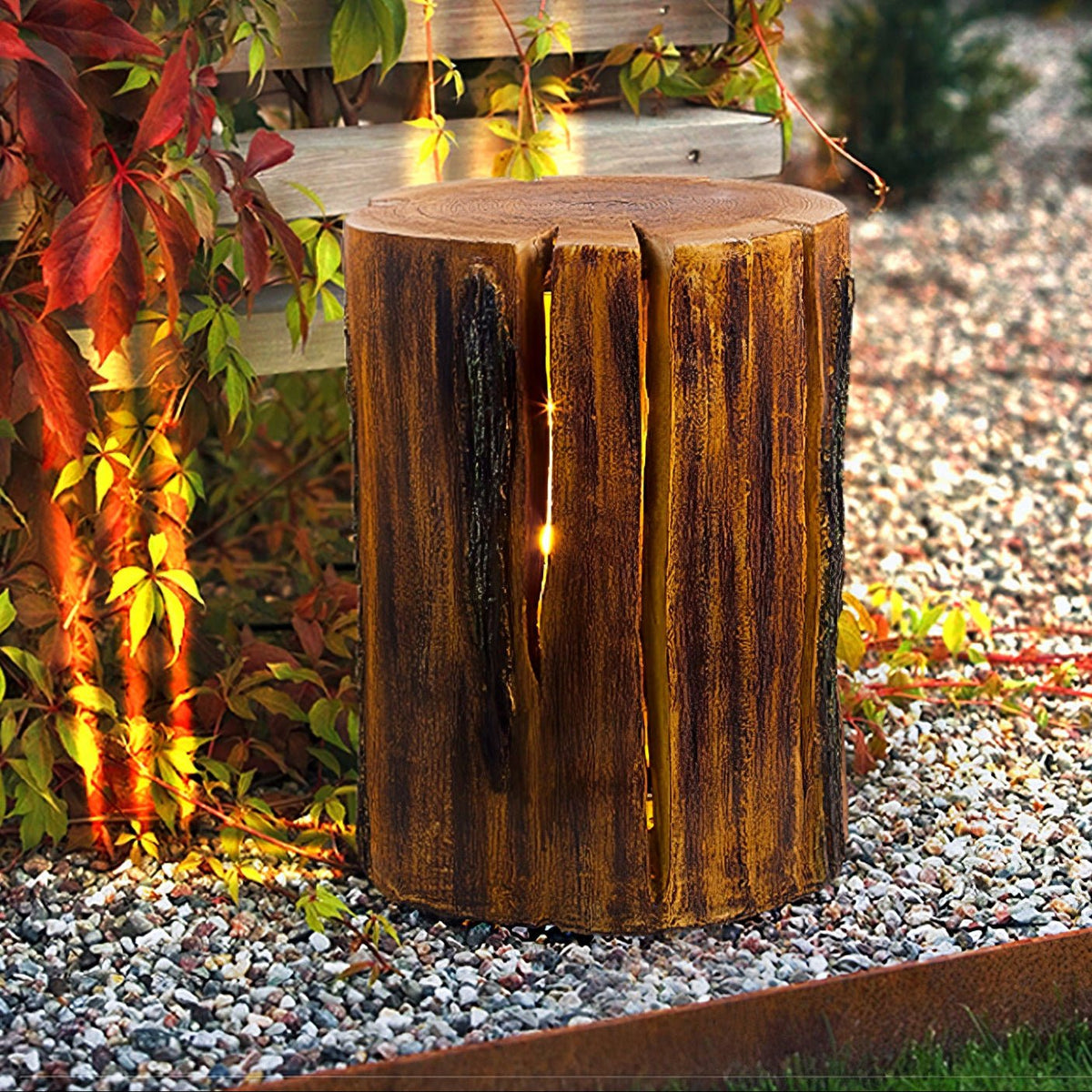 Lemn utomhus-LED-lampa i trä
