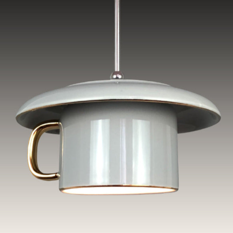 Valentina urban keramisk LED-pendellampa med kopp, vardagsrum