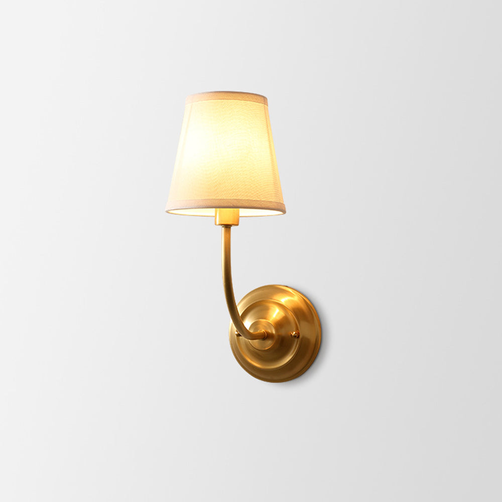 Tiffany Vintage Rustic Lantern Fabric LED Wall Lamp, Gold