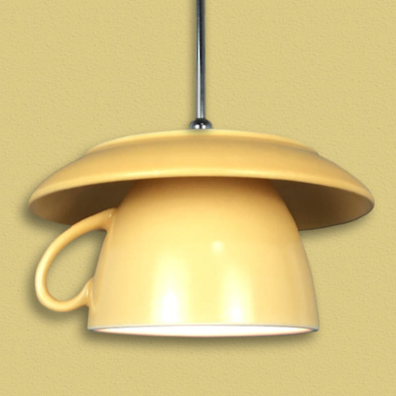 Valentina pop-taiteen tyylinen keraaminen LED-kuppiriippuvalaisin, työhuone, makuuhuone