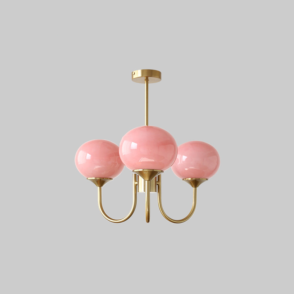 Valentina retro art déco-globkrona, vit/rosa/beige