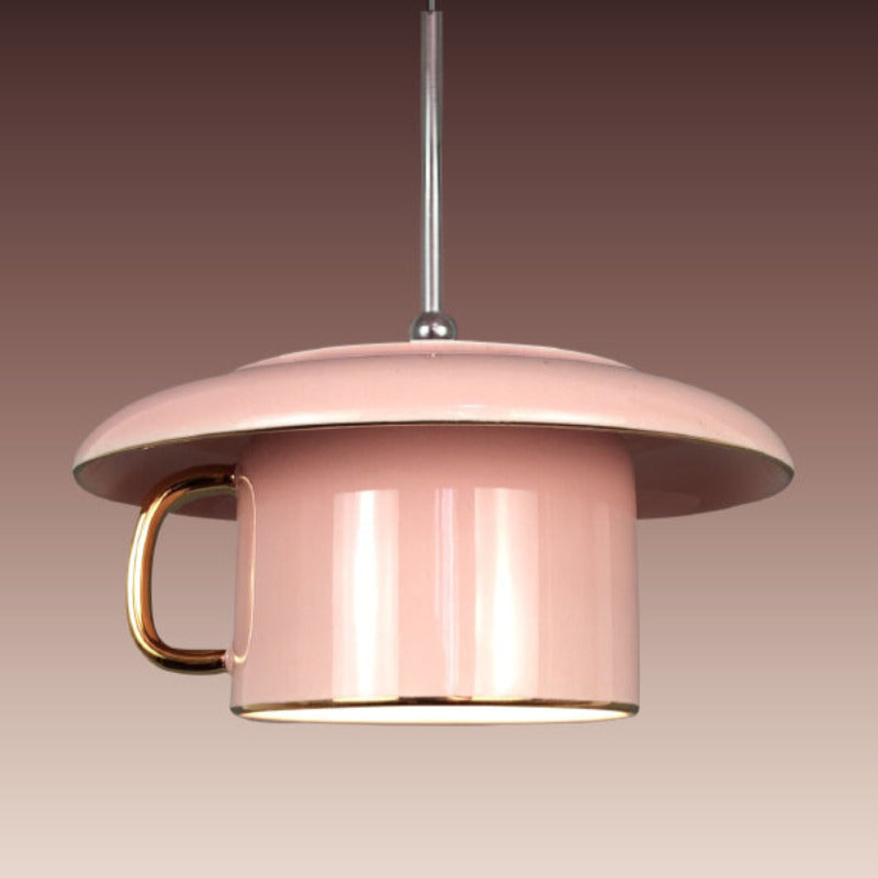 Valentina urban keramisk LED-pendellampa med kopp, vardagsrum