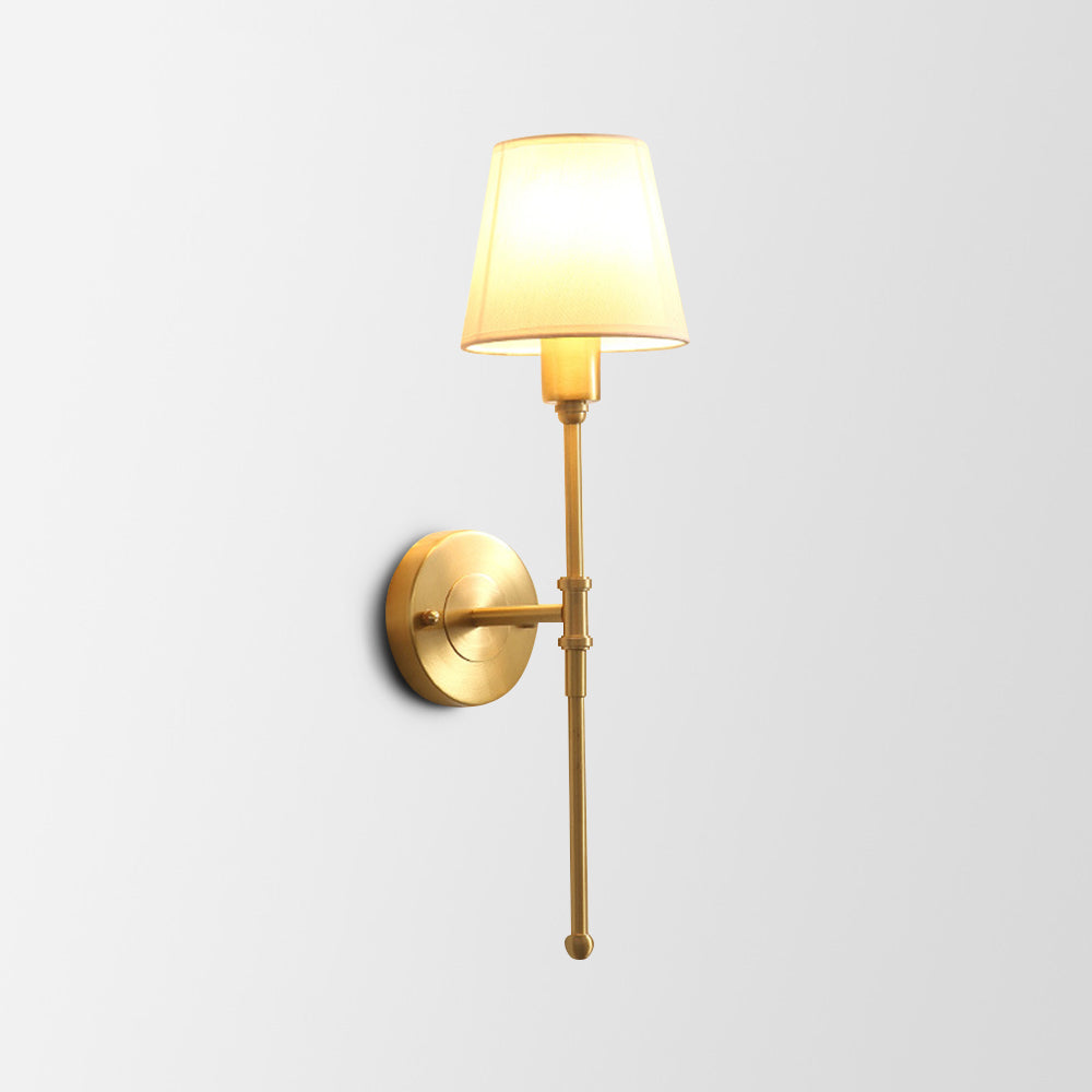 Tiffany Vintage Rustic Lantern Fabric LED Wall Lamp, Gold