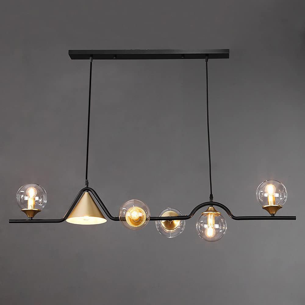 Arisha Modern LED-riippuvalaisin, mustaa/kullanväristä lasia, olohuoneeseen/makuuhuoneeseen