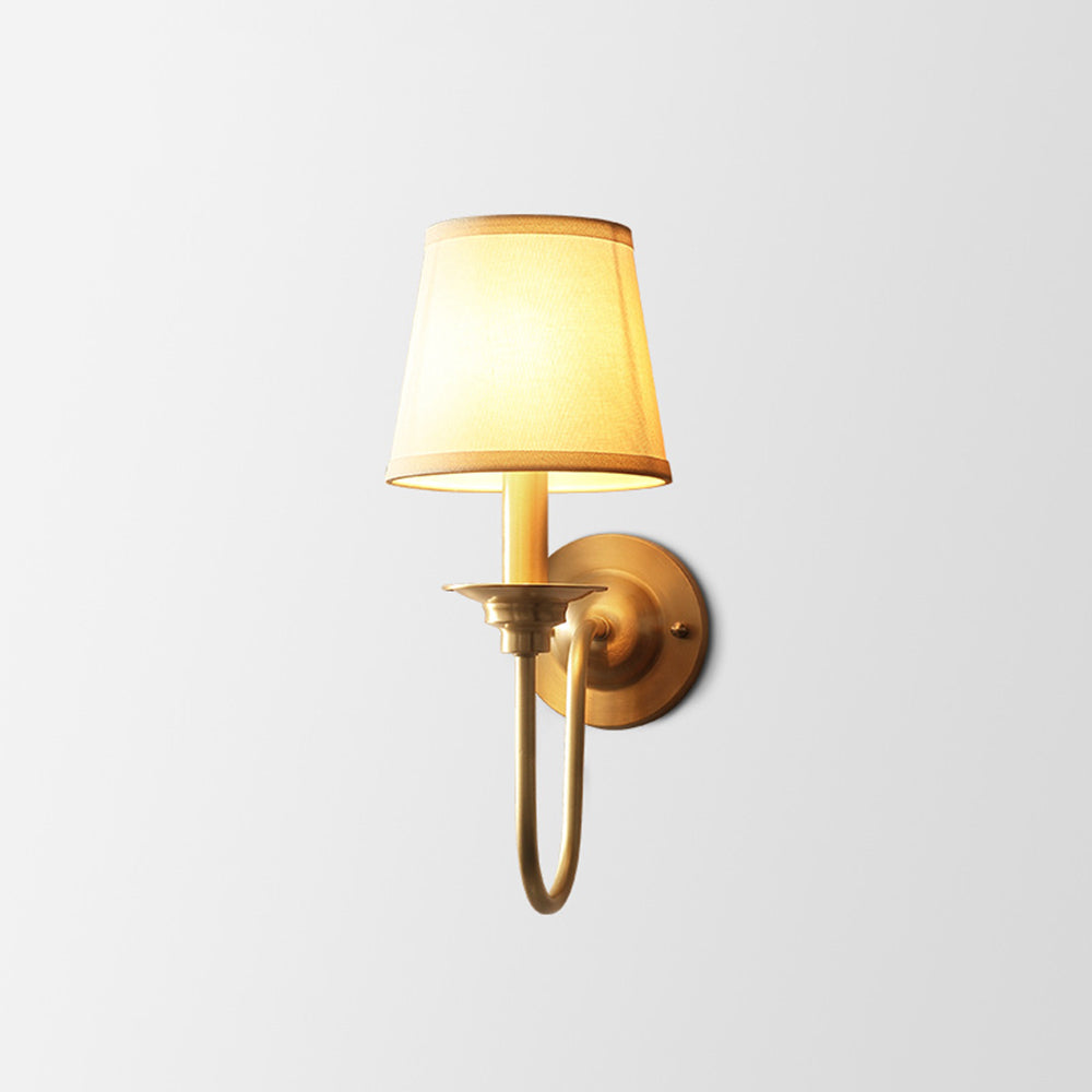 Tiffany Vintage Rustic Lantern Fabric LED Wall Lamp, Gold