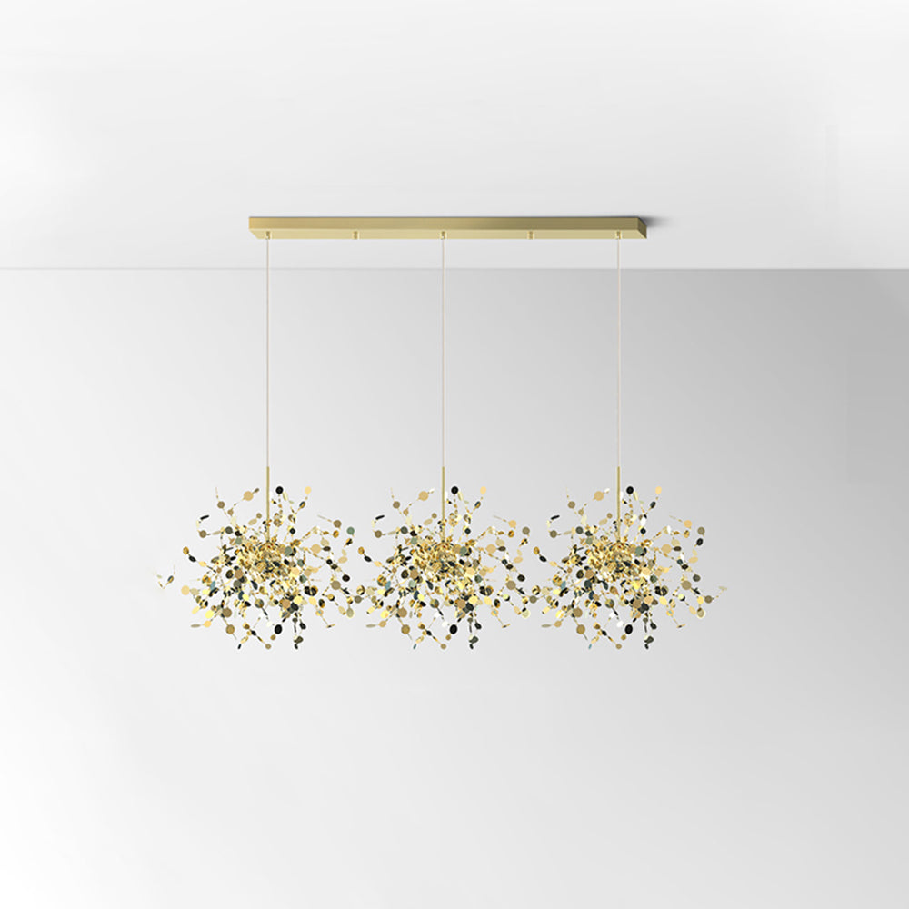 Olivia konstnärlig elegant klusterpendellampa med fyrverkeridesign, rostfritt stål