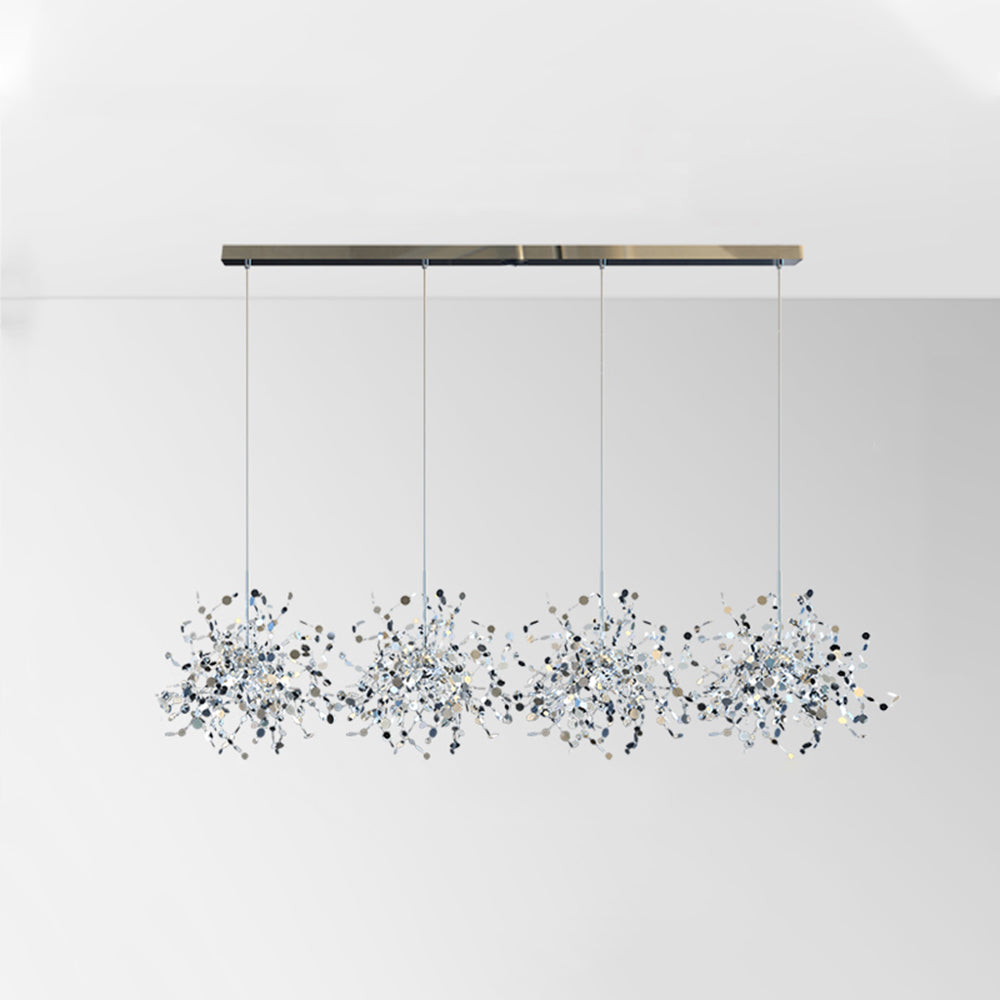 Olivia konstnärlig elegant klusterpendellampa med fyrverkeridesign, rostfritt stål