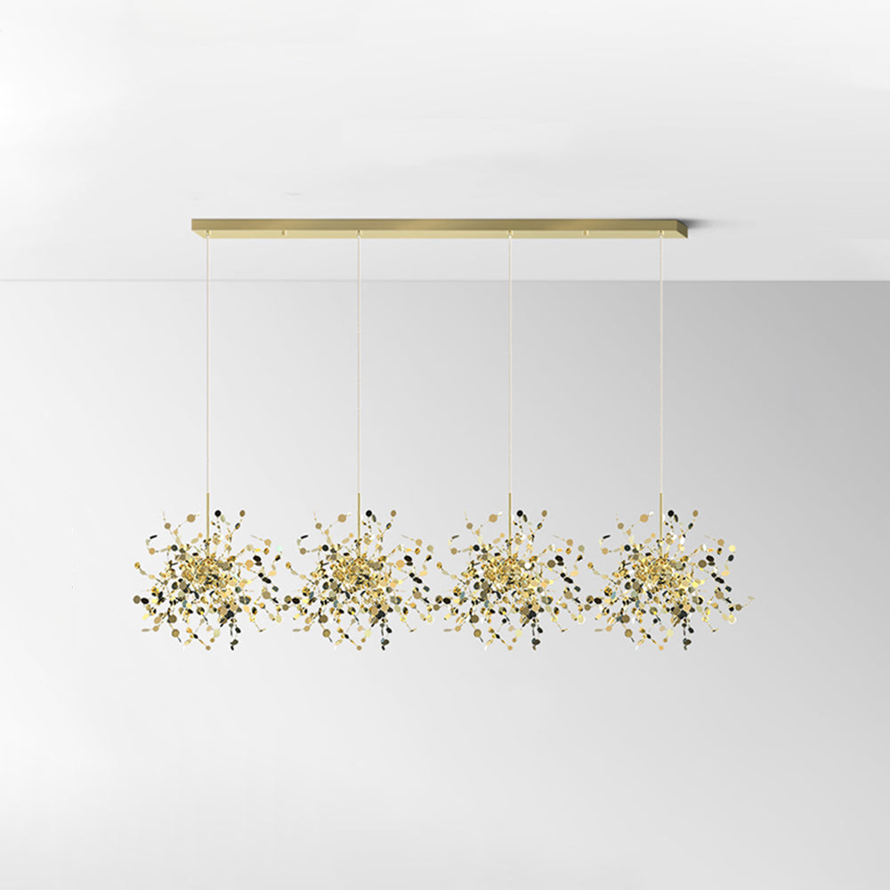 Olivia konstnärlig elegant klusterpendellampa med fyrverkeridesign, rostfritt stål
