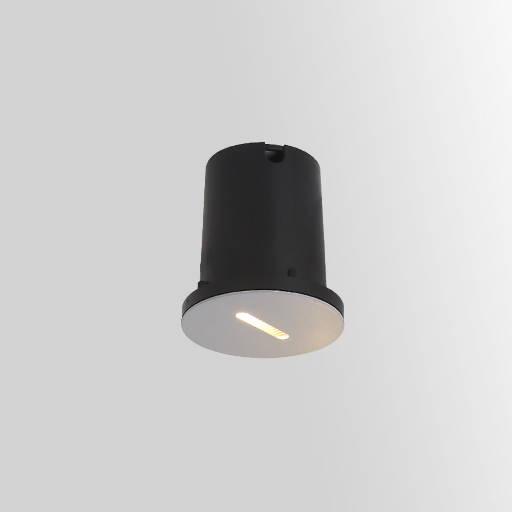 Ray moderne firkantet/rund udendørs terrasse-/trappelampe i metal, sort