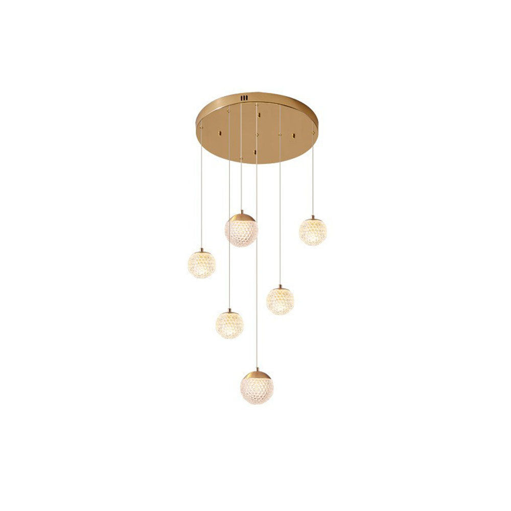 Arisha moniosainen moderni art deco -tyylinen porrastettu riippuvalaisin, kultainen