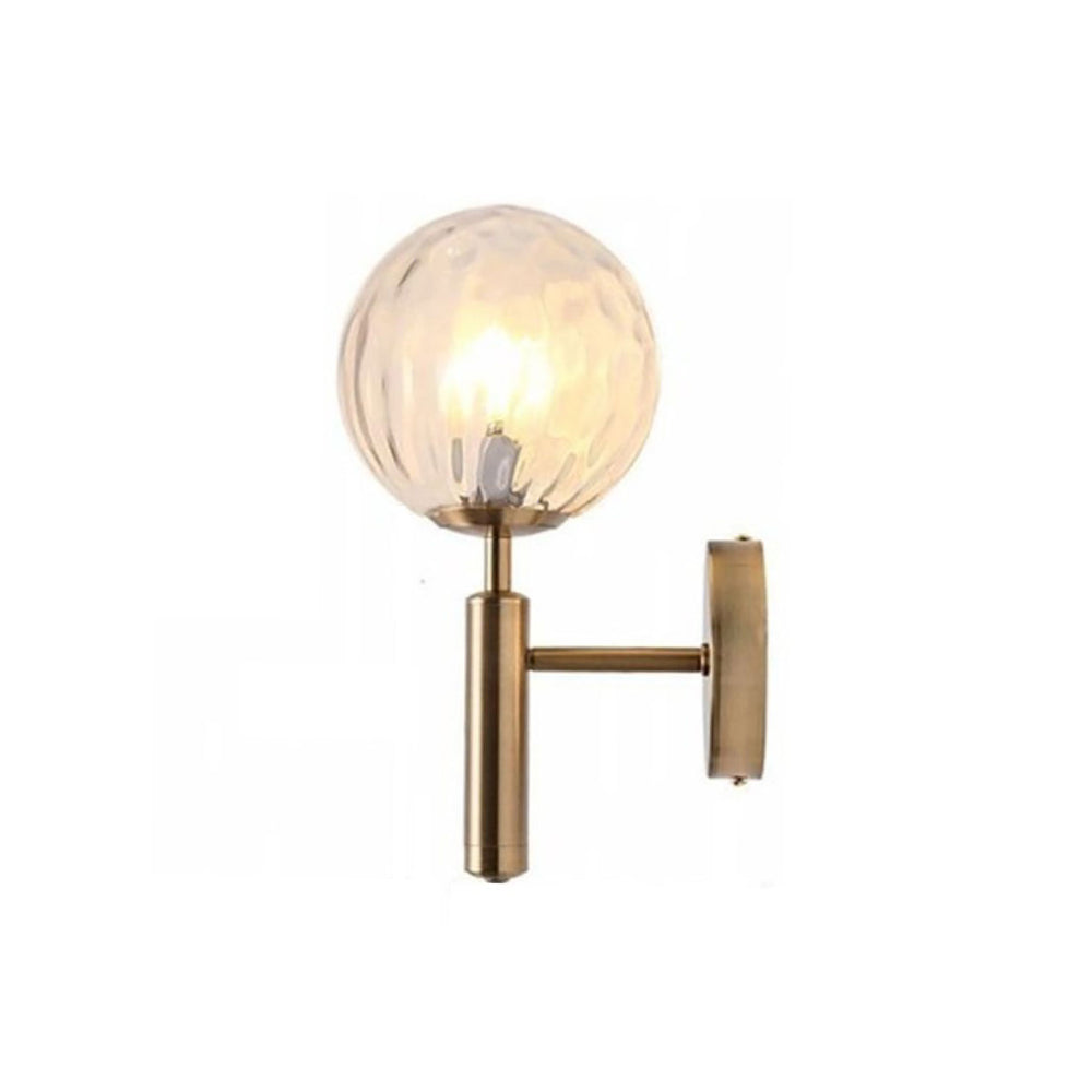 Valentina modern vägglampa med klot, metall/glas, svart/guldfärgad, hall