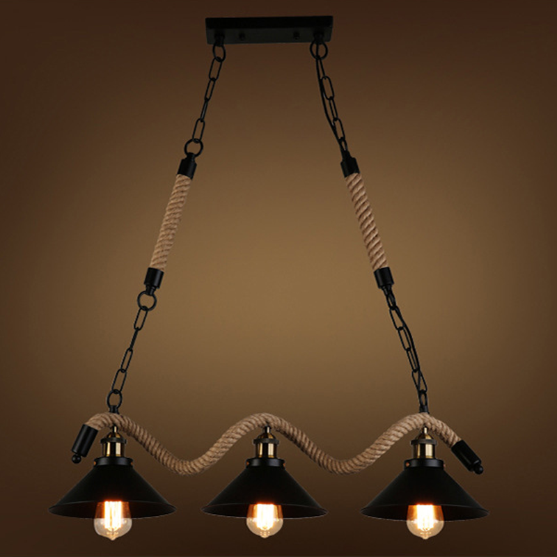 Epoch vintage LED-hengilampi, svartur, úr málmi, fyrir borðstofu/kaffihús
