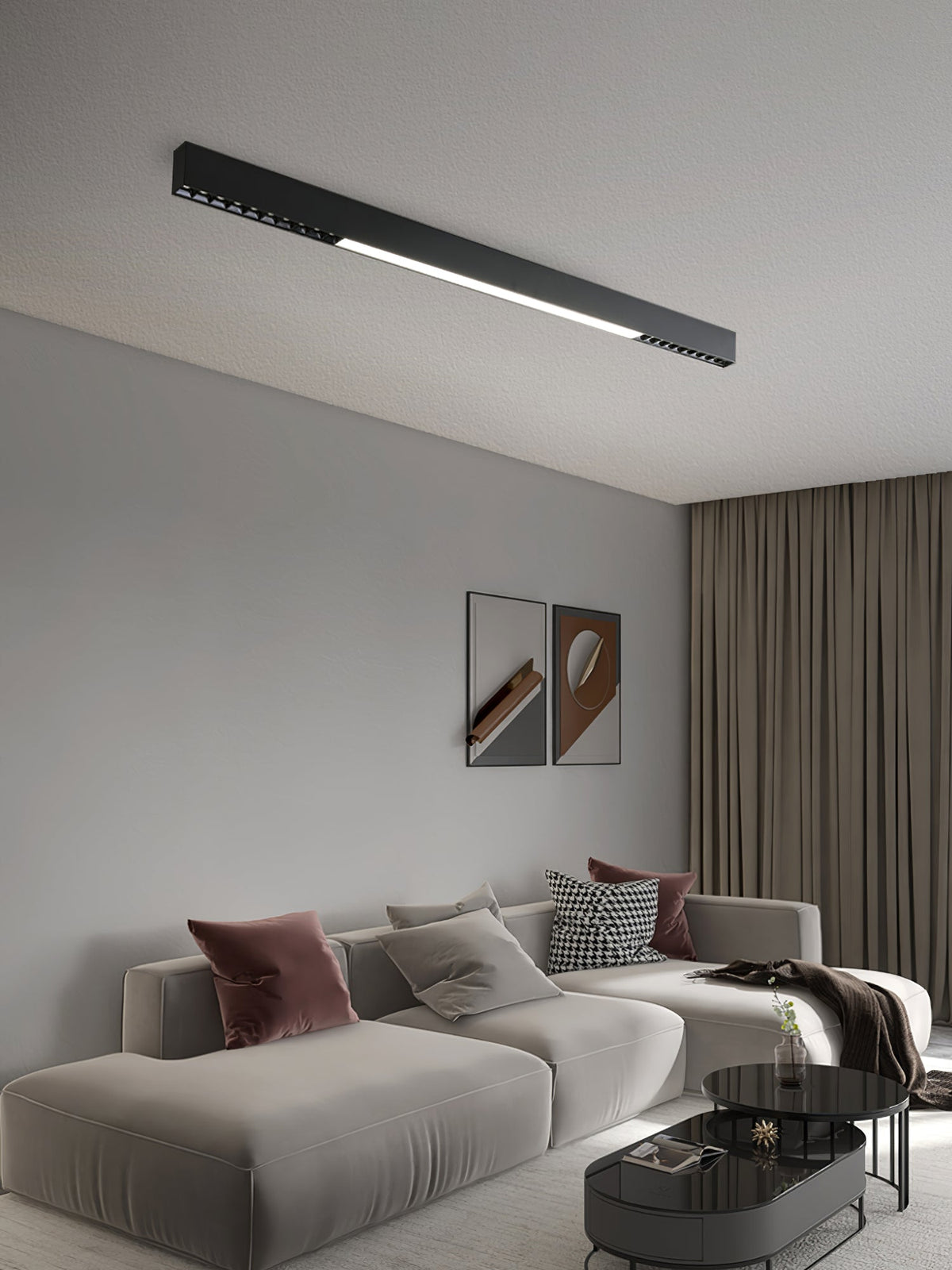 Line modern svävande lampa i aluminium