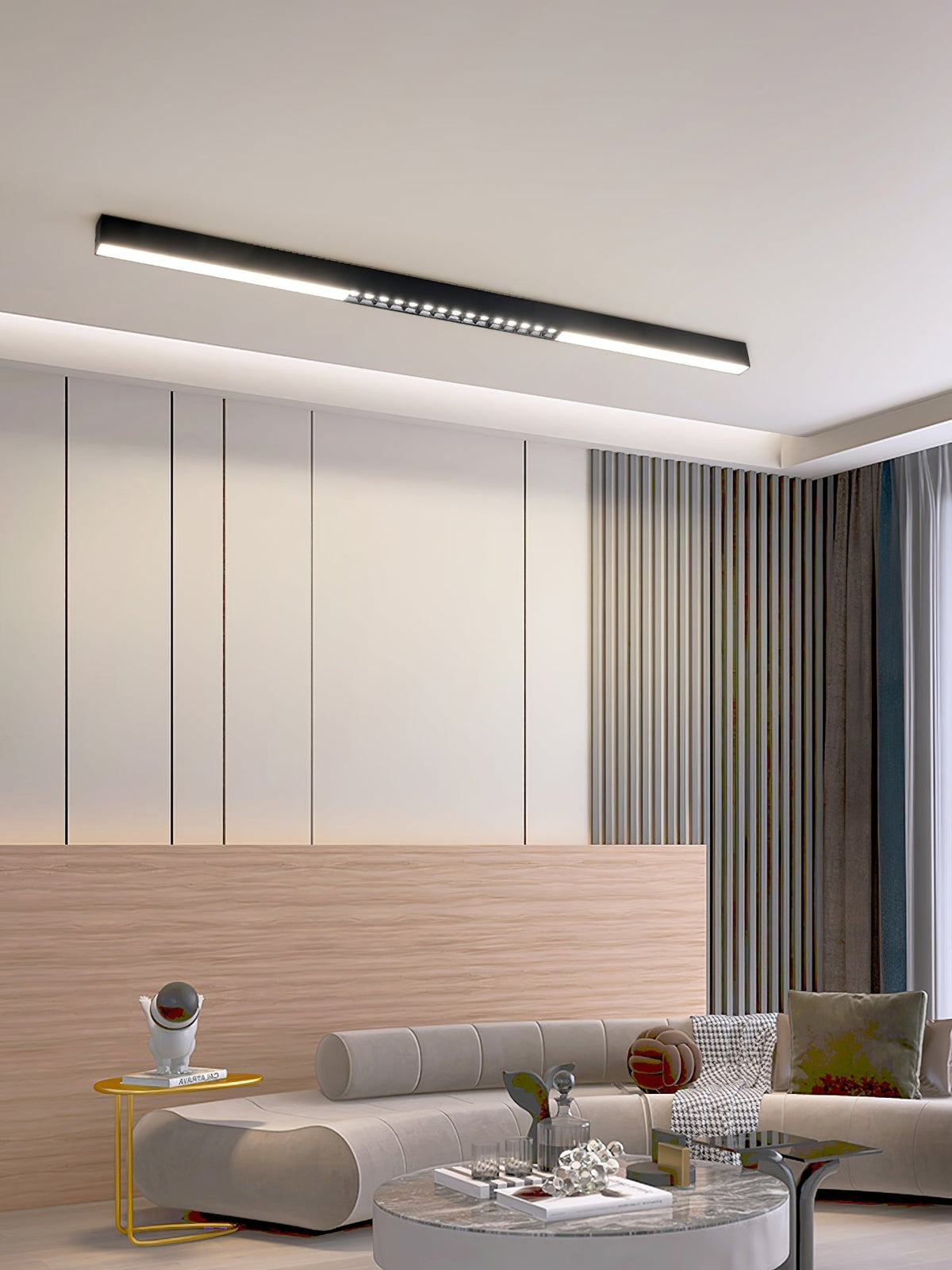 Line modern svävande lampa i aluminium