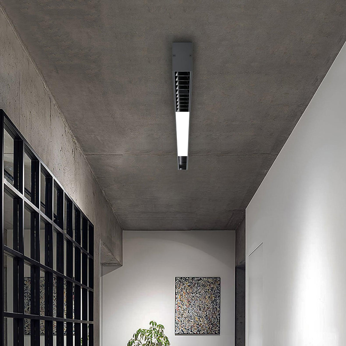 Line modern svävande lampa i aluminium