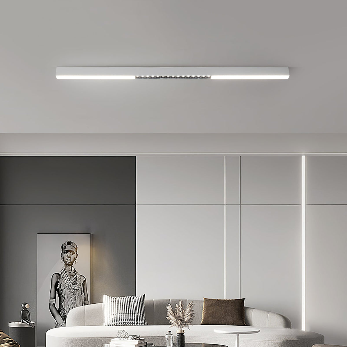 Line modern svävande lampa i aluminium