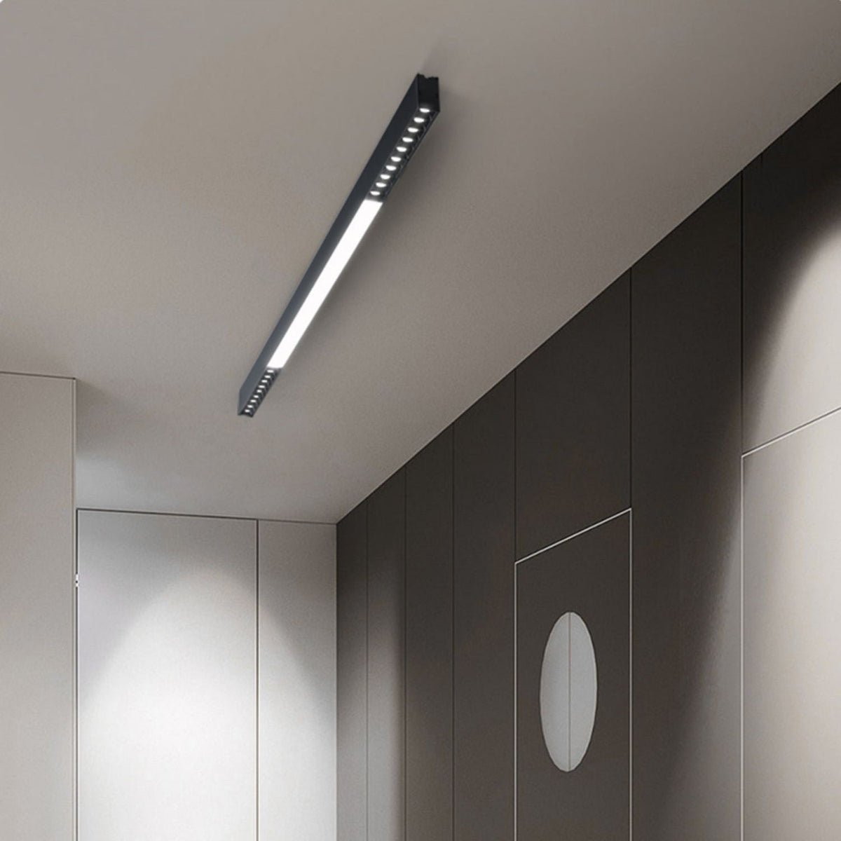 Line modern svävande lampa i aluminium