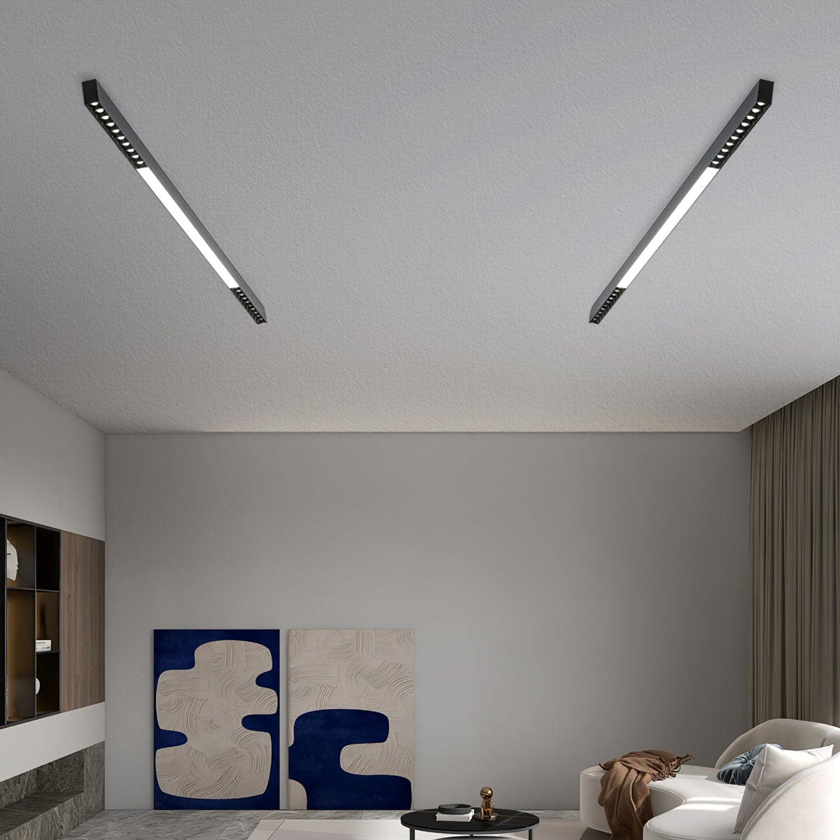 Line modern svävande lampa i aluminium