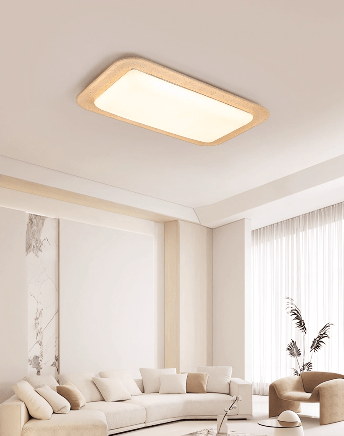 Zirke-loftslampe i travertin