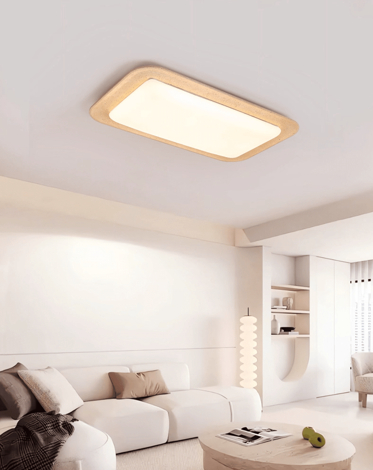 Zirke-loftslampe i travertin