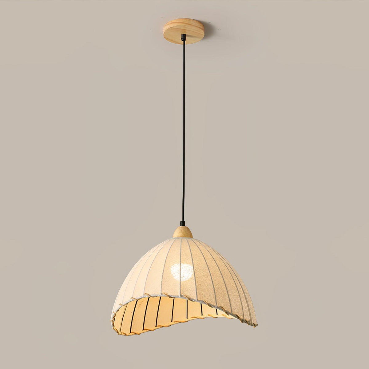 Shell minimalistisk pendellampa i trä