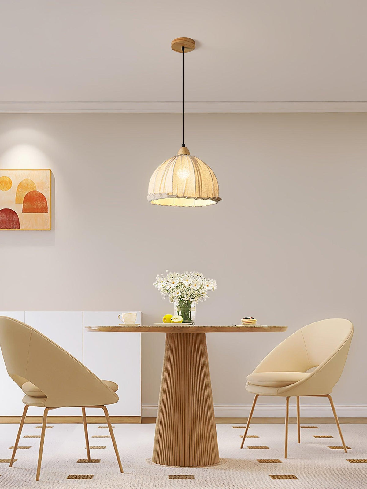 Shell minimalistisk pendellampa i trä