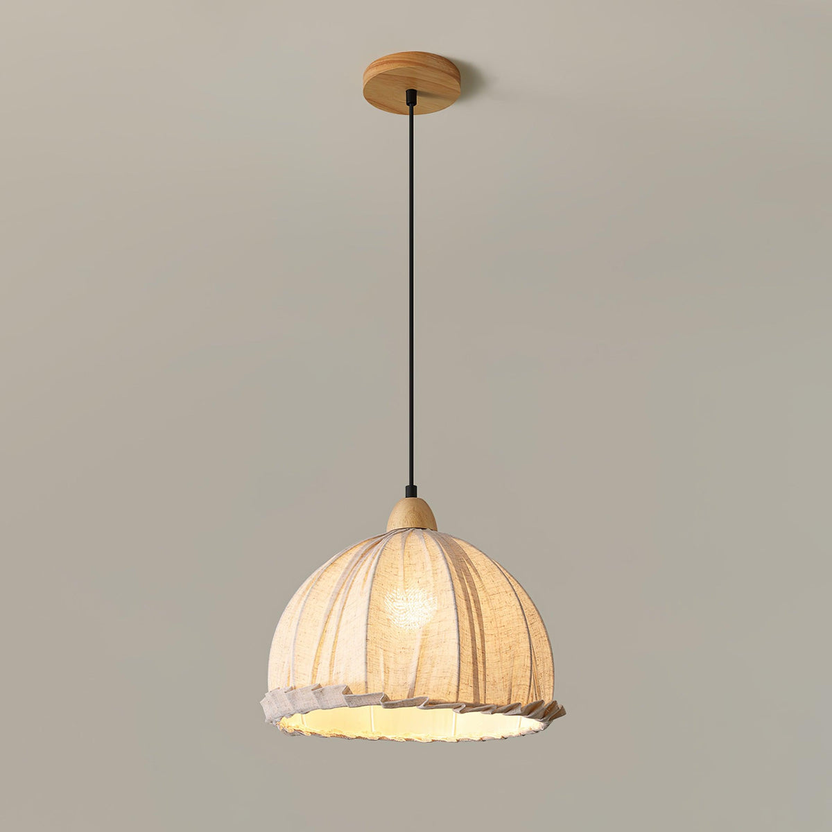 Shell minimalistisk pendellampa i trä