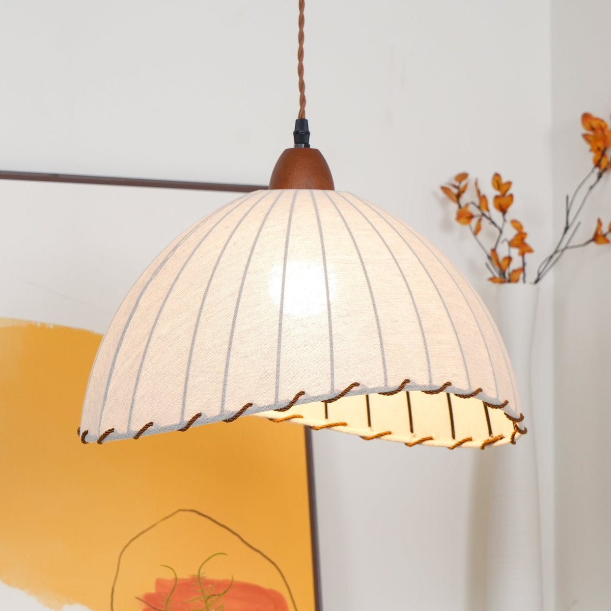 Shell minimalistisk pendellampa i trä
