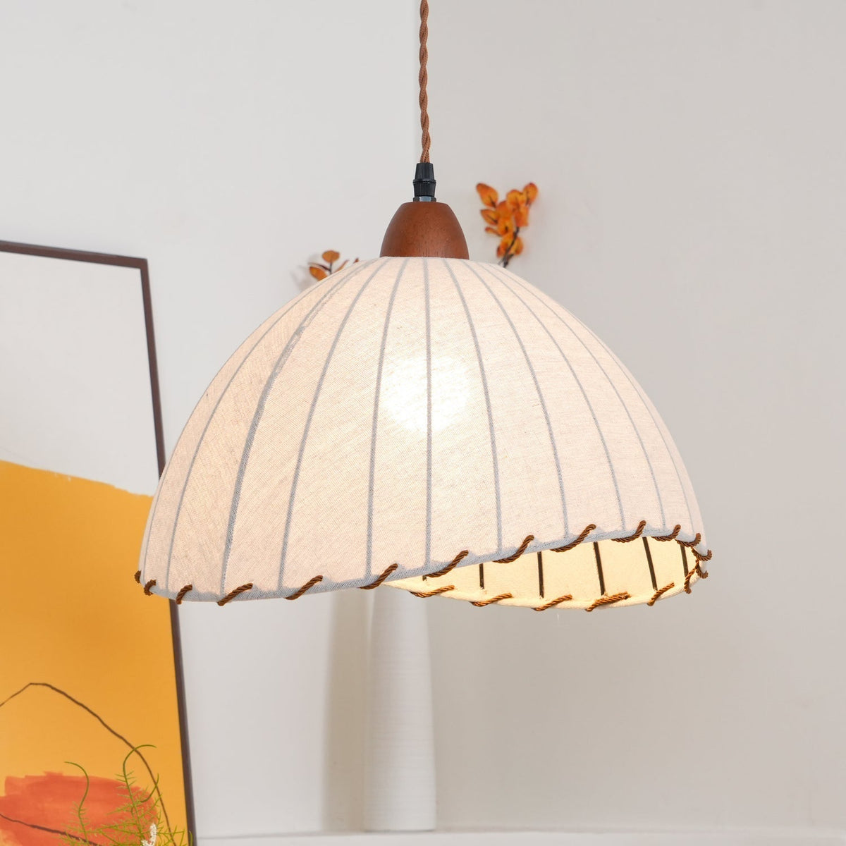 Shell minimalistisk pendellampa i trä
