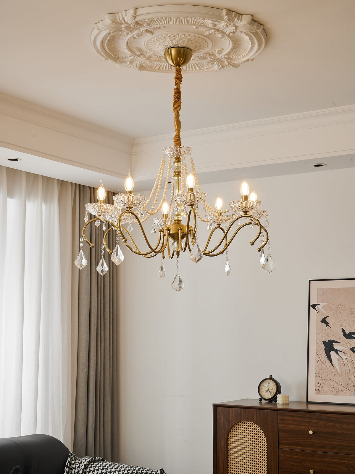Candelabro Vavenus pós-moderno de luxo em cristal artístico