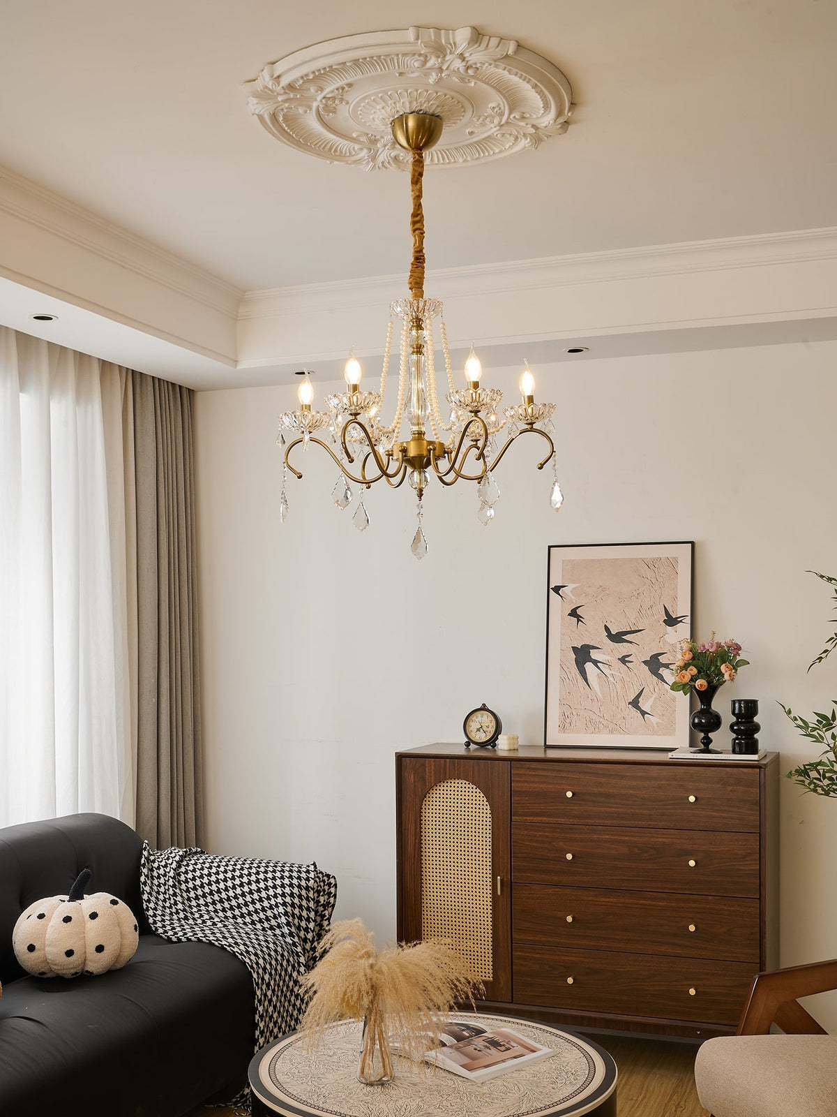Candelabro Vavenus pós-moderno de luxo em cristal artístico
