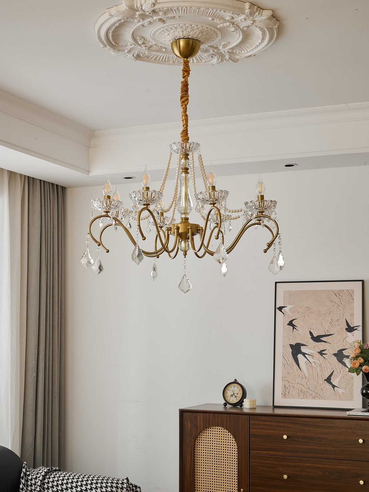 Candelabro Vavenus pós-moderno de luxo em cristal artístico