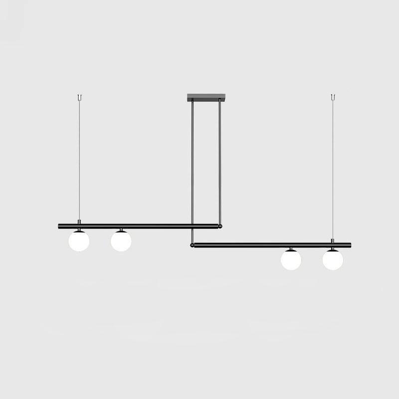 Estix pendellampe i messing, lineær, satellit, minimalistisk