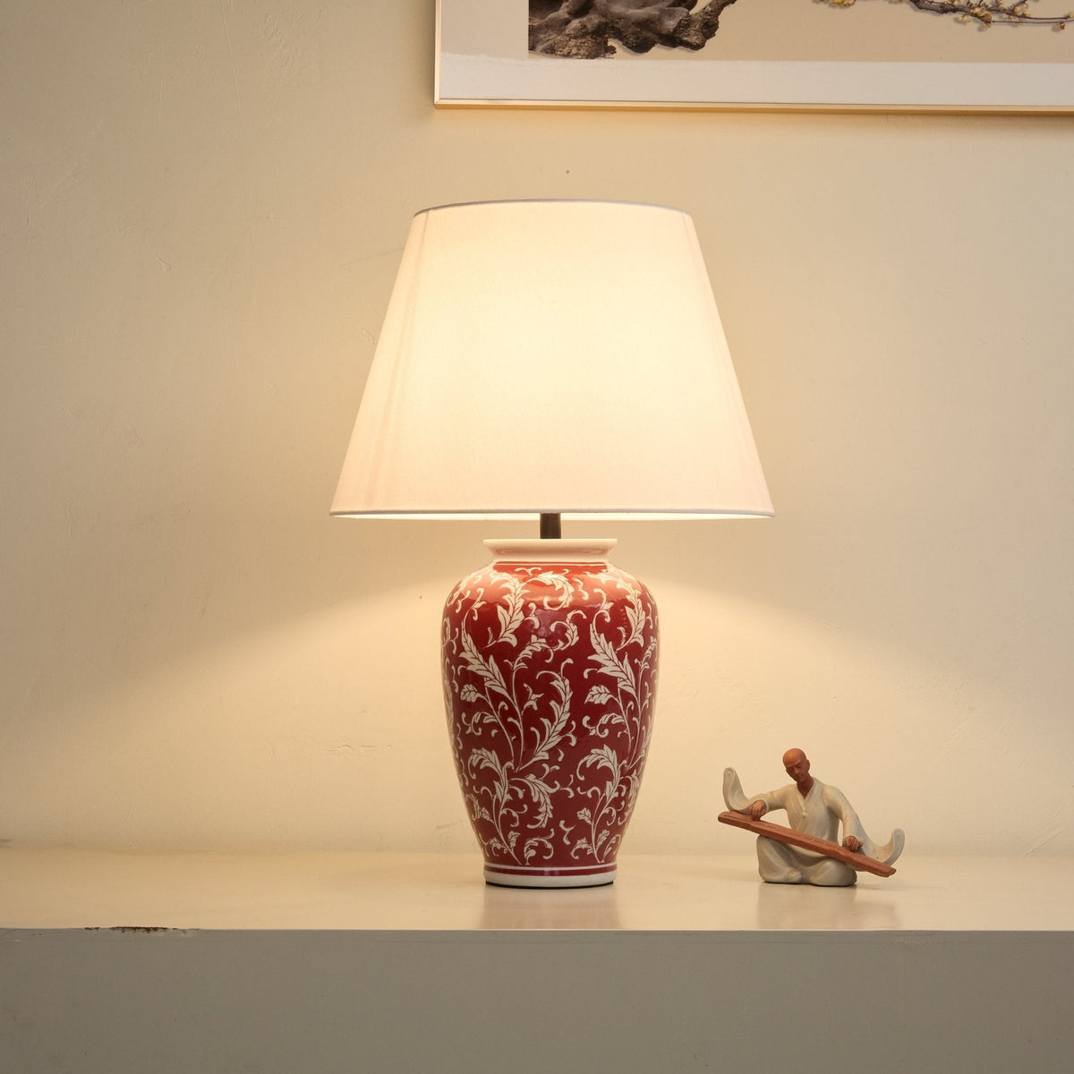 Candeeiro de mesa cerâmico com trepadeira Ceraeria