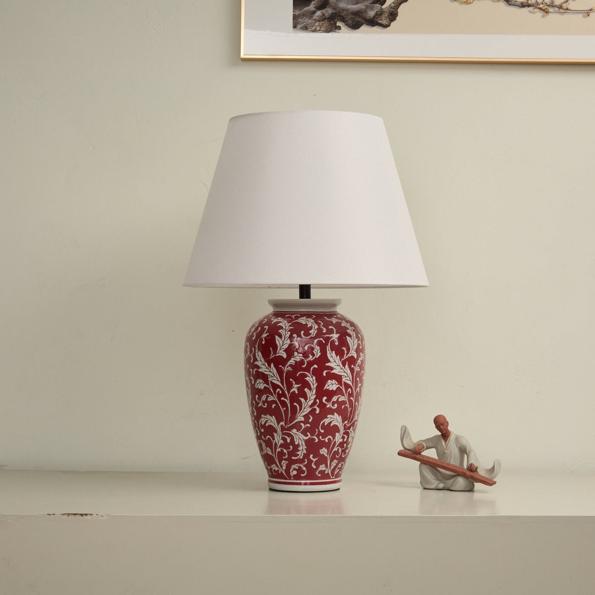 Candeeiro de mesa cerâmico com trepadeira Ceraeria