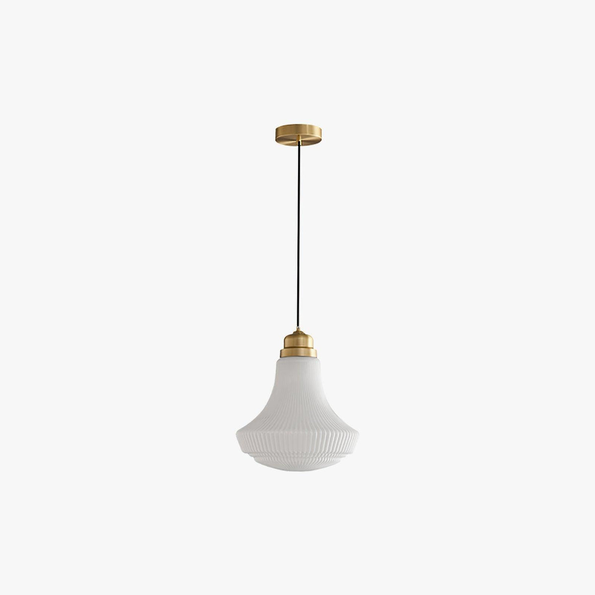 Duo Hengilampi Ópalgler Rifjað Bjöllulaga Messing Vintage