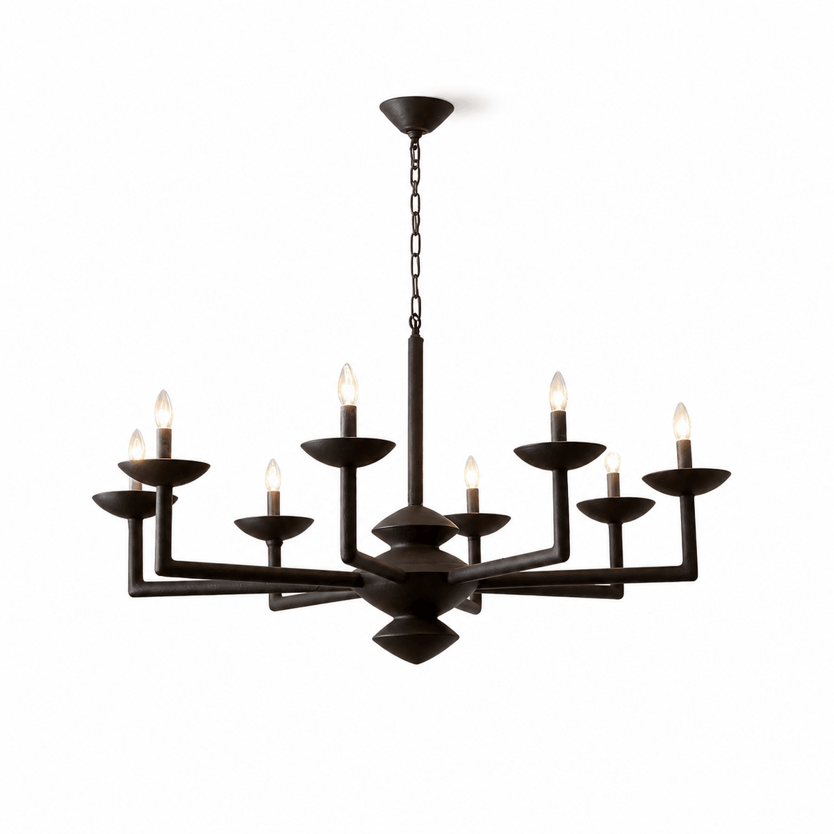 Skúlptúrsk ljósakróna úr gifsi með kertastjökum
