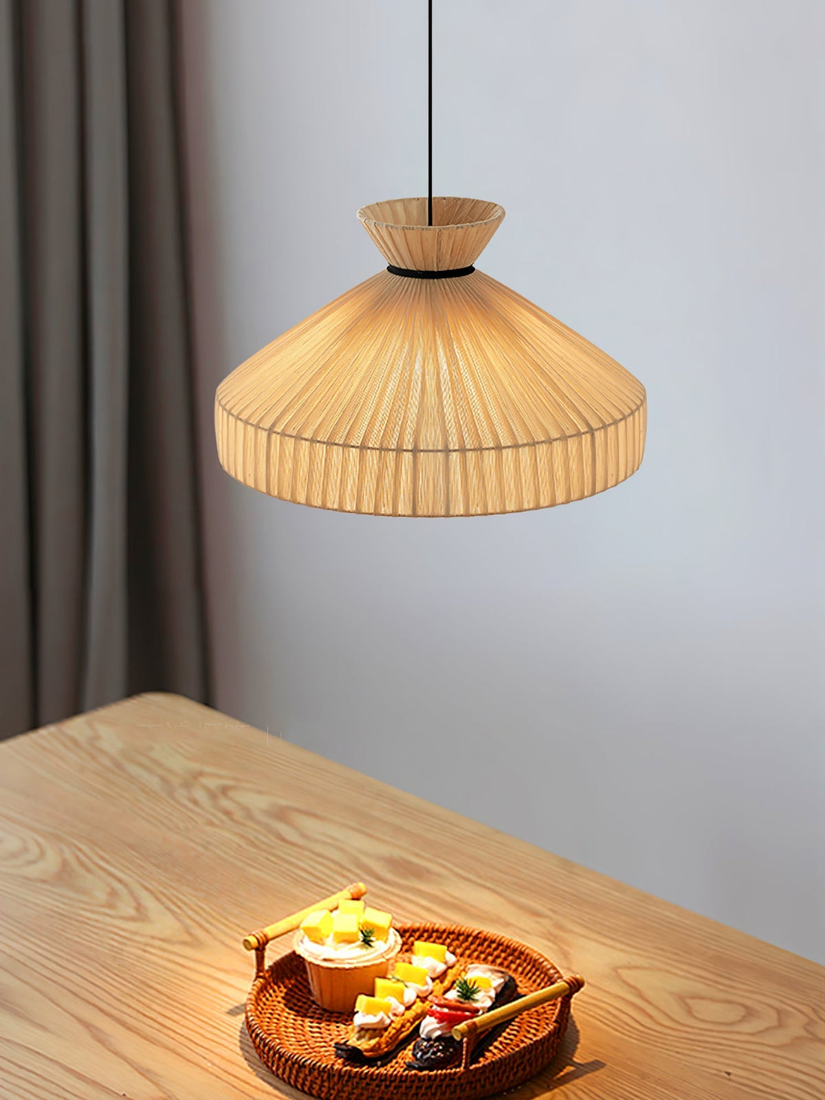 Cusoren elegant tidvattenmönstrad pendellampa i tyg