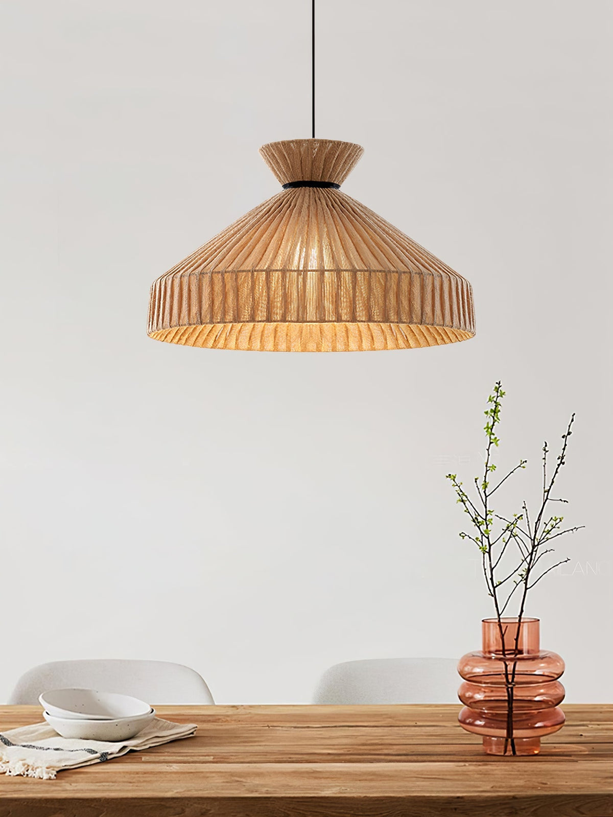 Cusoren elegant tidvattenmönstrad pendellampa i tyg