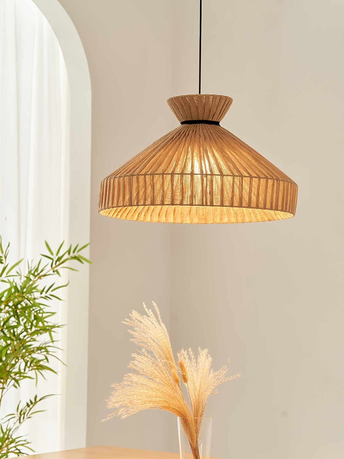 Cusoren elegant tidvattenmönstrad pendellampa i tyg