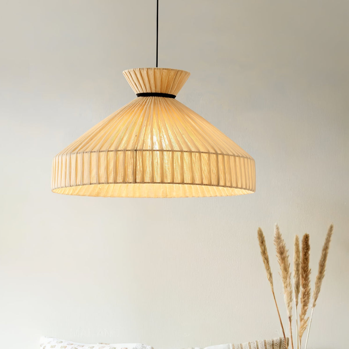 Cusoren elegant tidvattenmönstrad pendellampa i tyg