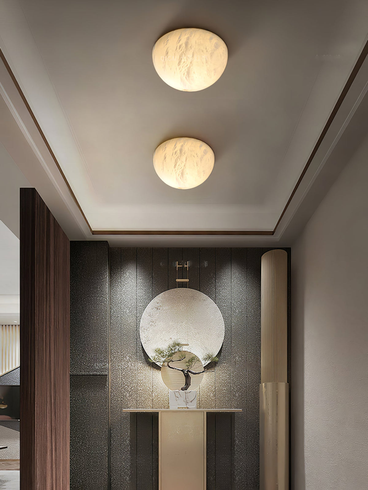 Elthen minimalistisk taklampa i alabaster