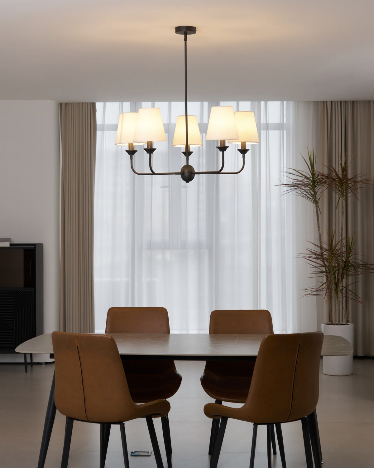 Candeeiro suspenso Zesorel vintage industrial em tecido