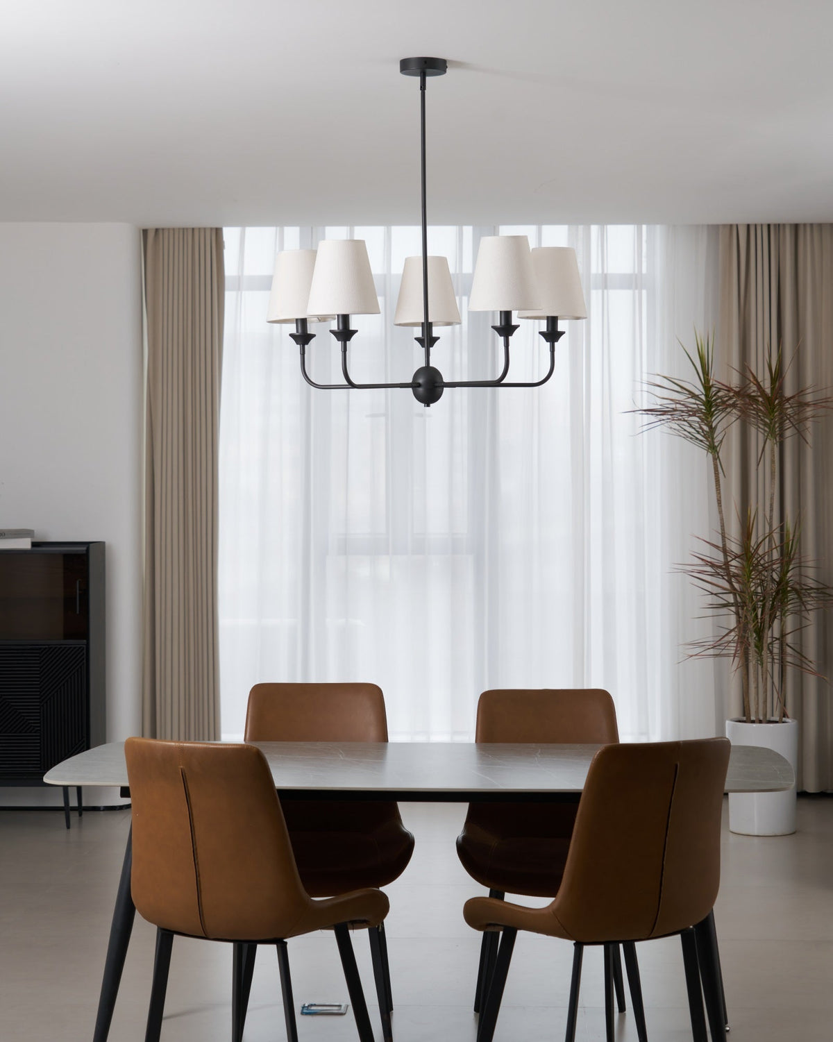 Candeeiro suspenso Zesorel vintage industrial em tecido
