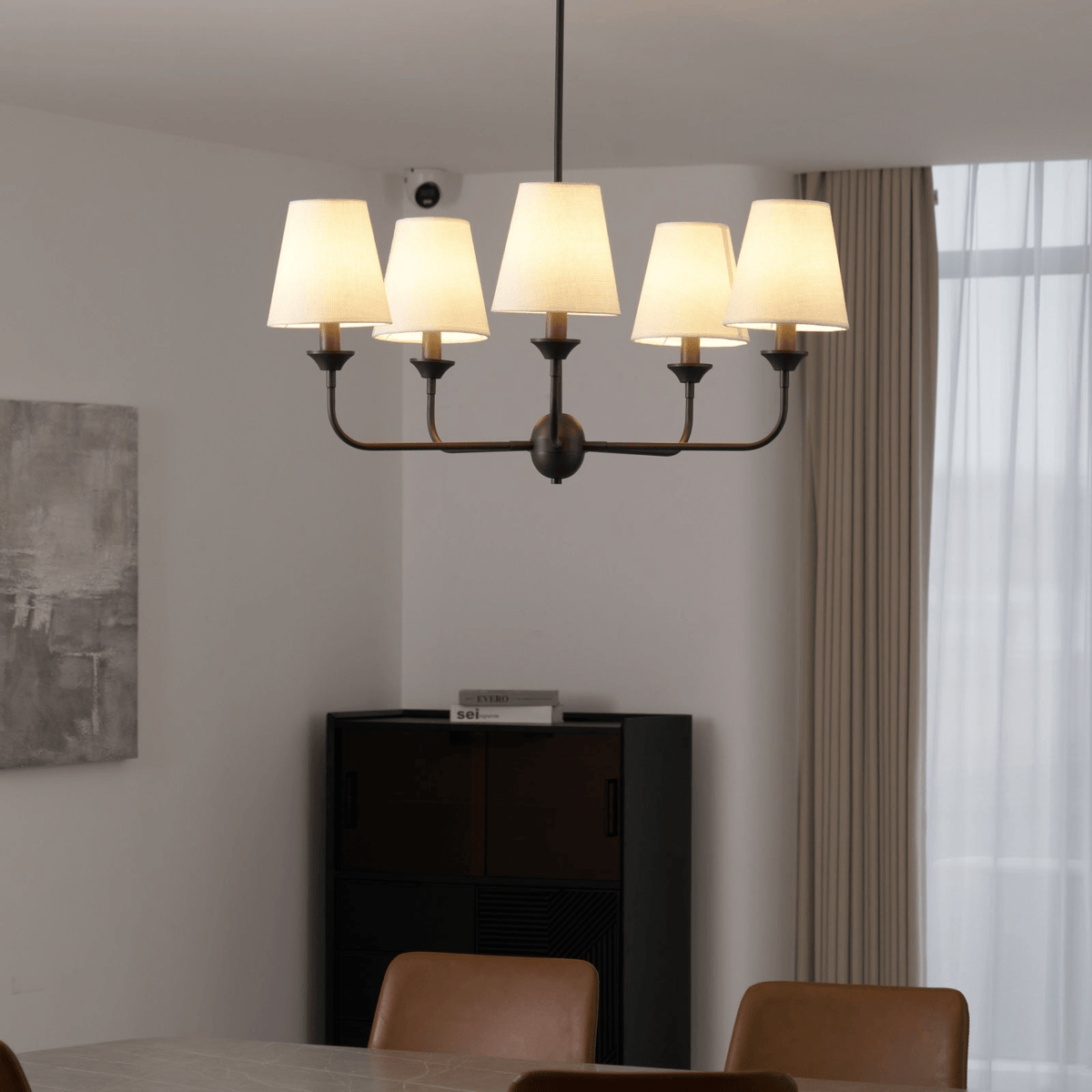 Candeeiro suspenso Zesorel vintage industrial em tecido