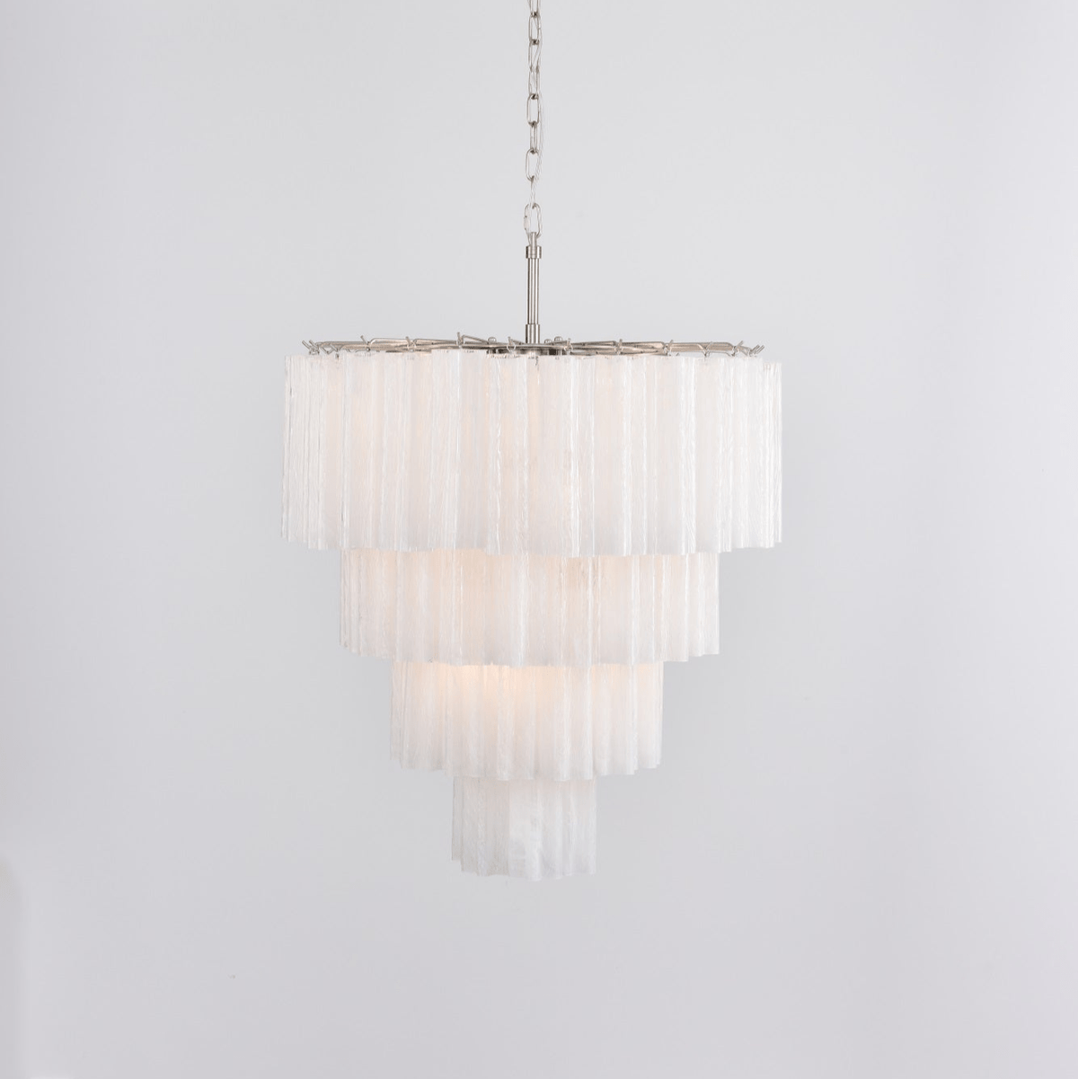 Candelabro Velanora elegante, vintage, em vidro em cascata e camadas