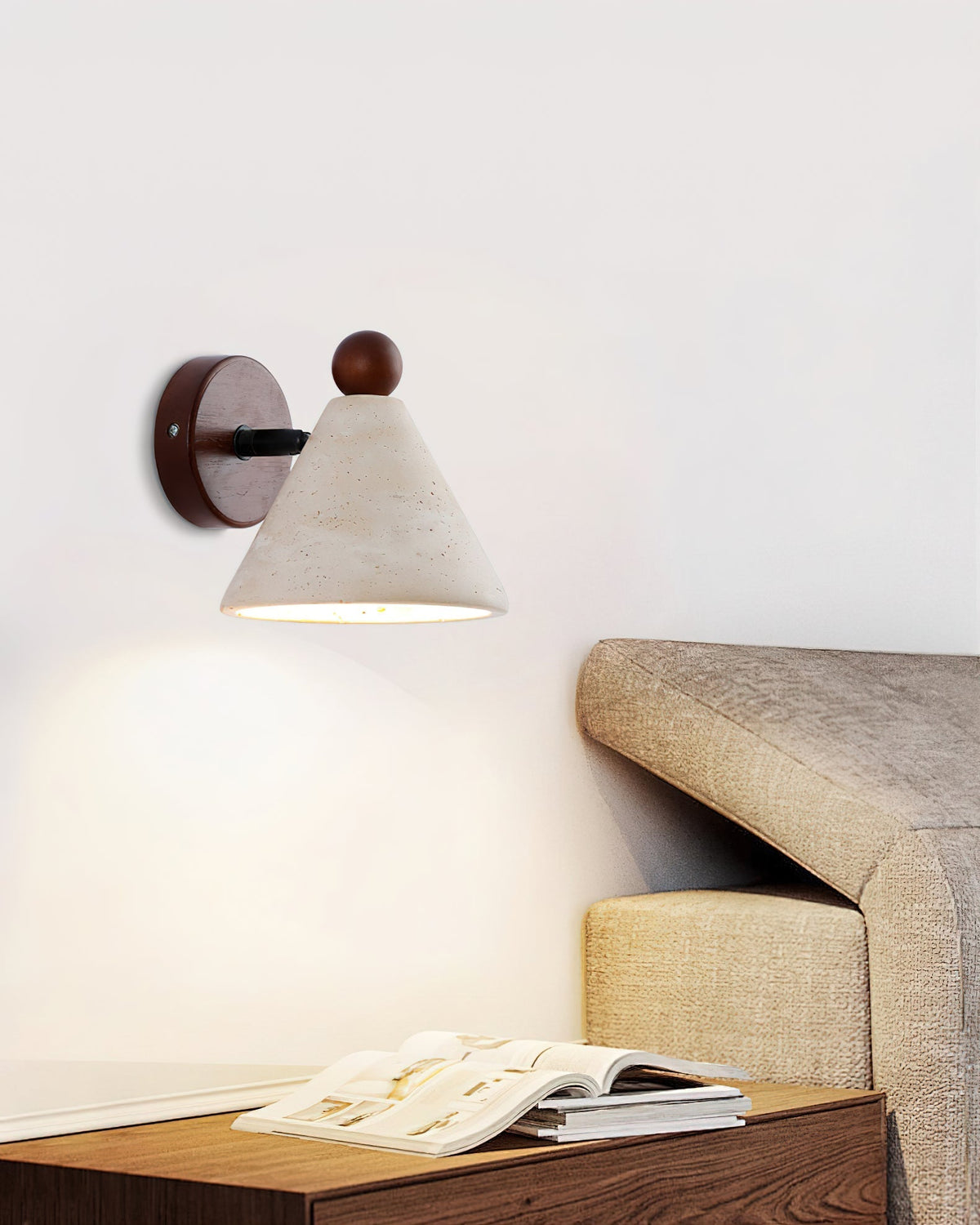 Basil Travertine  Wall Light